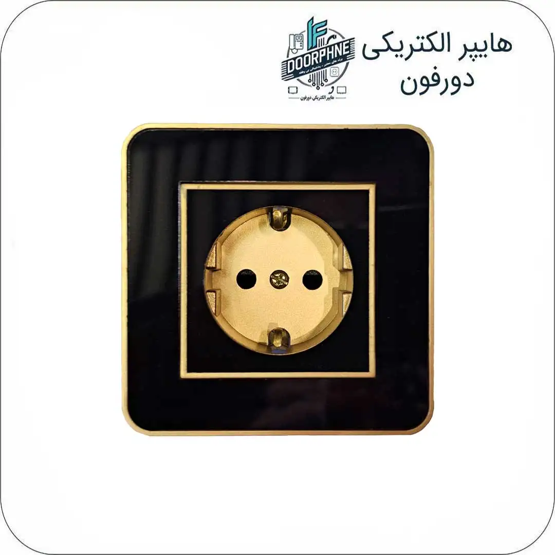 پریز برق ارتدار پارت الکتریک مدل سورنا پلاس مشکی طلایی __ بهترین برندهای بازار